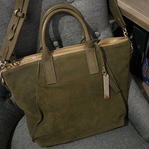 Vince Camuto Alcia Suede Green Tote-USED but good condition